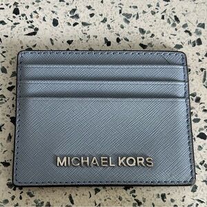 Michael Kors Pale Blue with Silver Hardware Slim ID CC Card Holder